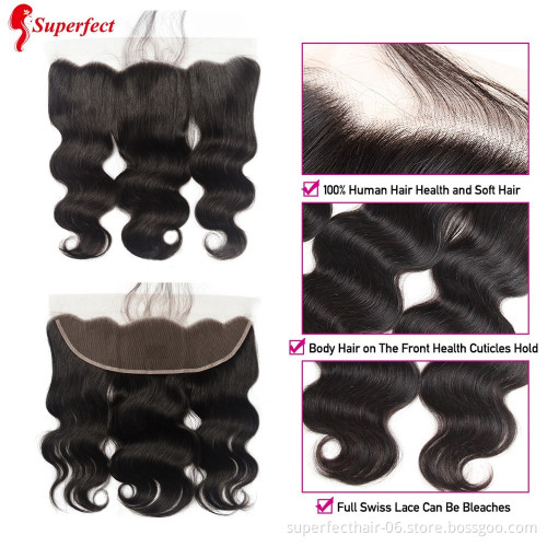 Wholesale Cheap 100% Cuticle Aligned Virgin Hair Transparent Thin Swiss Lace 13x4  Film Lace Frontal Closure